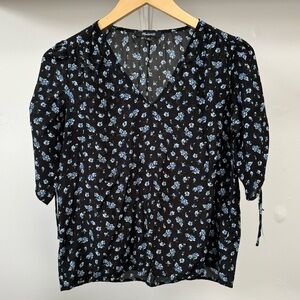 Madewell flower print silk blouse, XS​